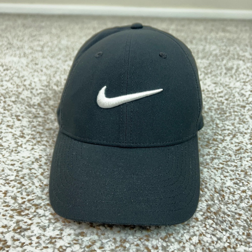 Nike Hat Cap Strap Back Mens‎ Large Black Dri-FIT Club Cap Golf Swoosh Sports